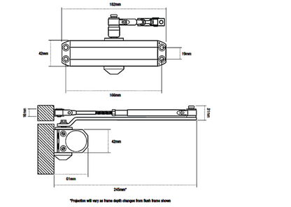 Union CE3F Size 3 Overhead Door Closer