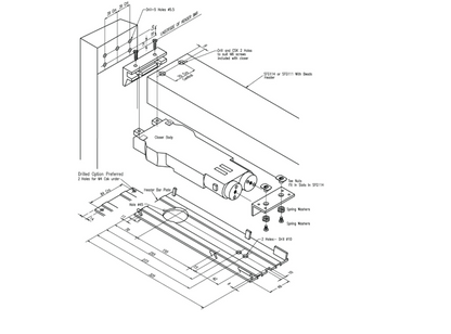 ALPRO PRO50 Medium Duty Transom Door Closer C/W Pivot & Arm (Extended Spindle 22mm)