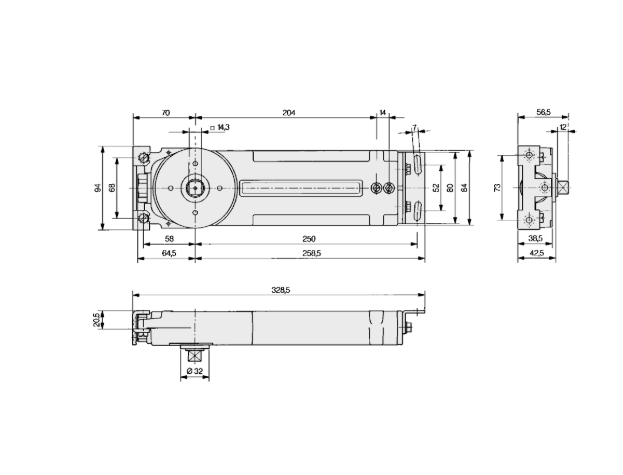 DORMAKABA RTS85 Size 3 Transom Door Closer