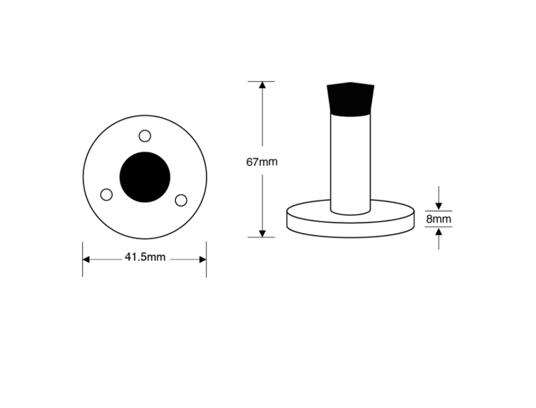 ASEC Aluminium Wall Door Stop