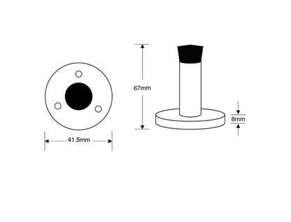 ASEC Aluminium Wall Door Stop