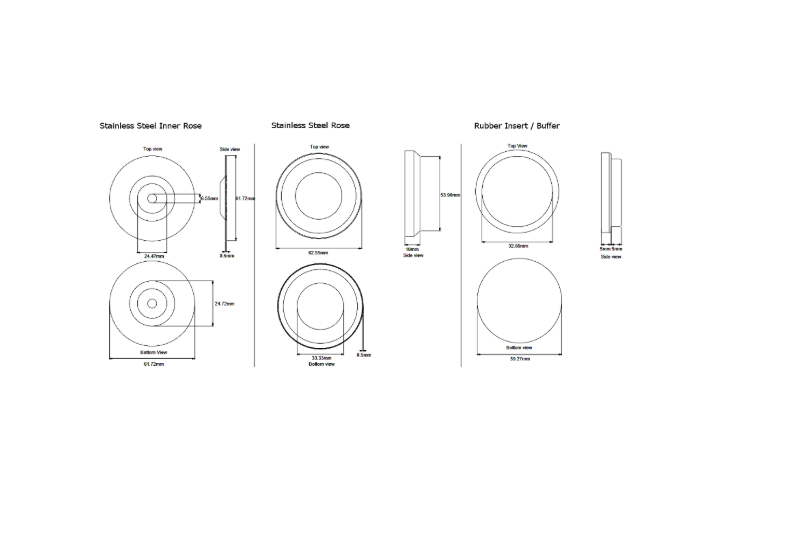 ASEC Wall Door Stop Disc With Flat Buffer