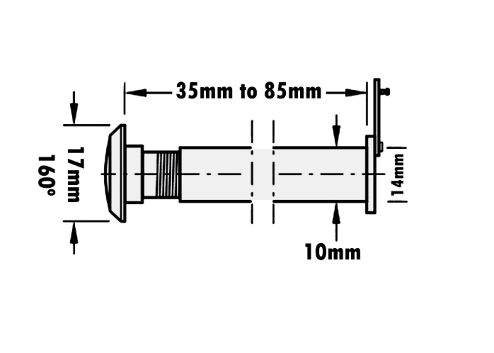 CHAMELEON Adaptable 160 Degree Door Viewer