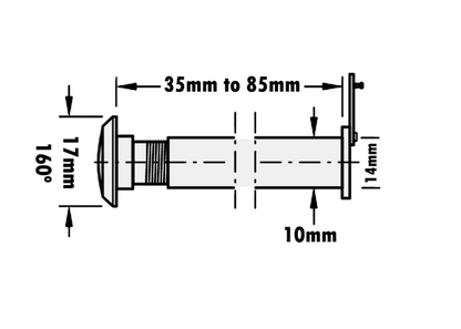 CHAMELEON Adaptable 160 Degree Door Viewer