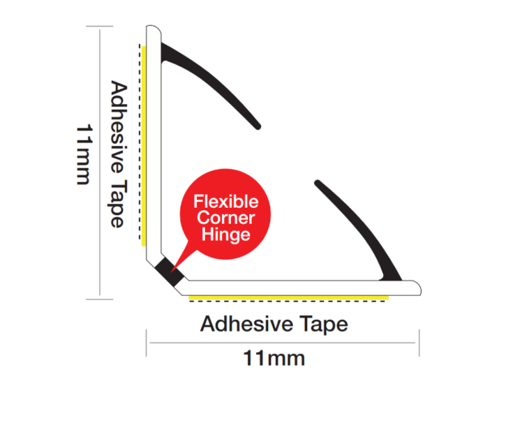 FIRESTOP Acoustic Corner Bat Wing Perimeter Seal 2.1 Metre