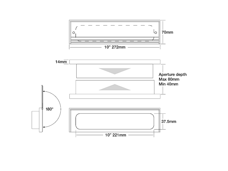 FIRESTOP 255mm Intumescent Telescopic Letter Plate