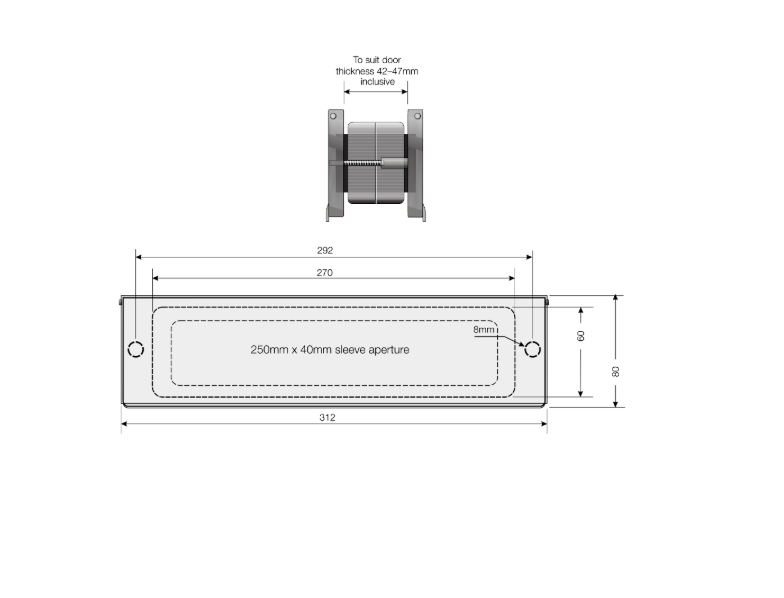 ROYDE & TUCKER LP06 Letterplate Fire And Smoke Tested To Suit 42mm-47mm Thick Doors