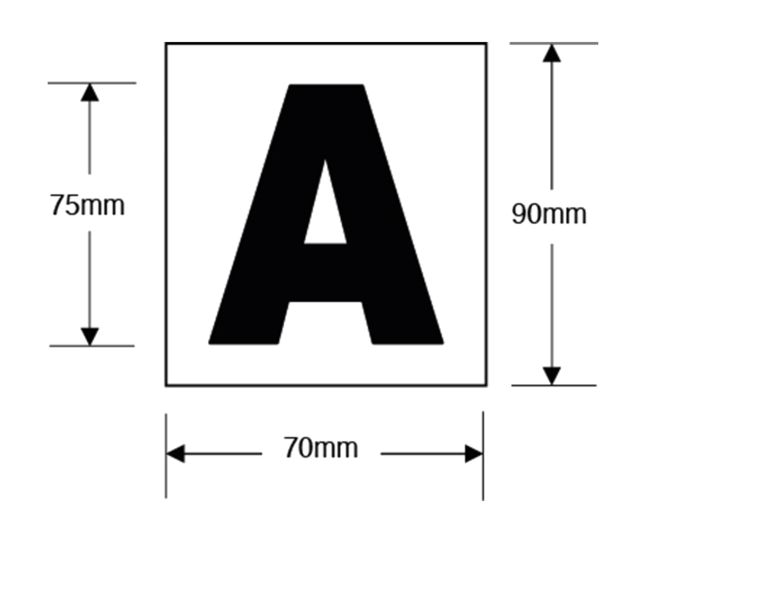 ASEC 75mm Chrome Letters & Numerals