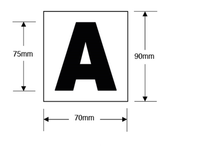 ASEC 75mm Chrome Letters & Numerals