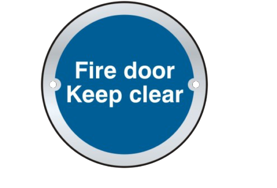 ASEC `Fire door Keep clear` Sign 75mm