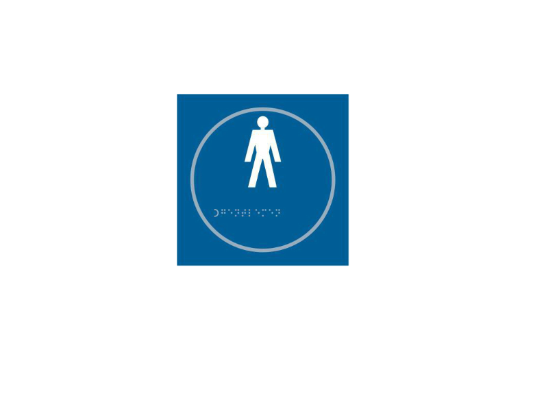ASEC `Gents` 150mm x 150mm Taktyle (Braille) Self Adhesive Sign