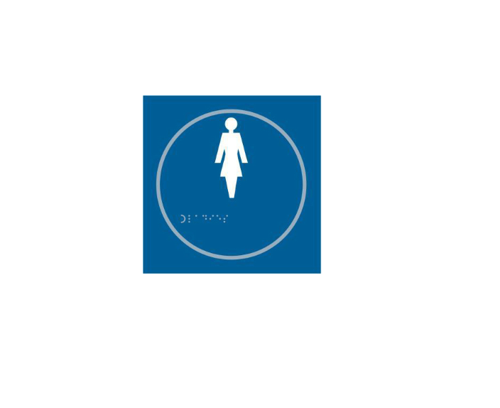 ASEC `Ladies` 150mm x 150mm Taktyle (Braille) Self Adhesive Sign