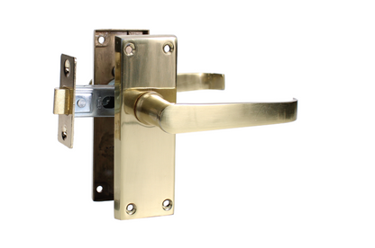 ASEC Victorian Handle Latch Pack Plated Straight Lever With Latch & Hinges