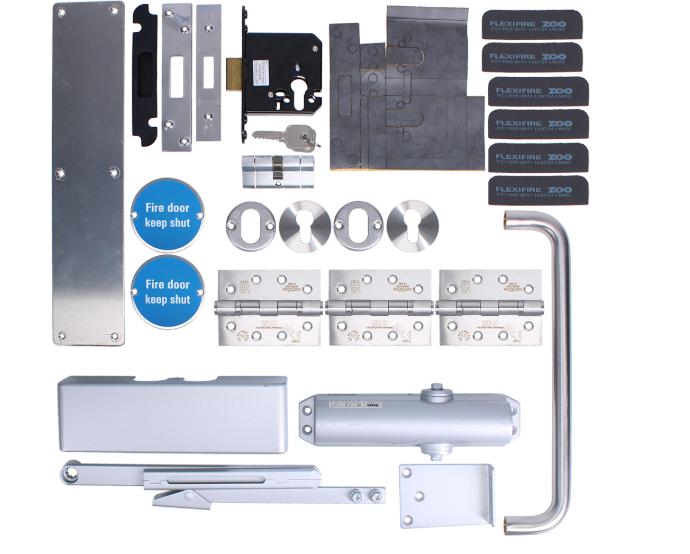 ZOO Architectural A1130/60 Fire Door Pack For Corridor Door (Locking) KITA11-FDP-A11