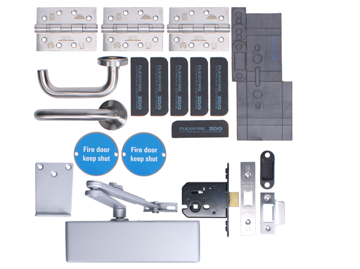 ZOO Architectural A1430/60 Fire Door Pack For Office Door (Non-Locking) KITA14-FDP-A14