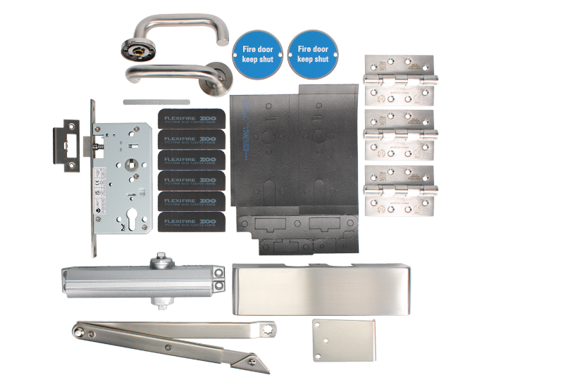 ZOO Commercial C1430/60 Fire Door Pack For Office Door (Non-Locking) KITC14-FDP-C14