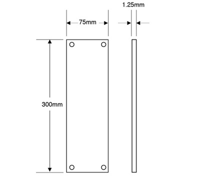 ASEC 75mm Wide Aluminium `Push` Finger Plate