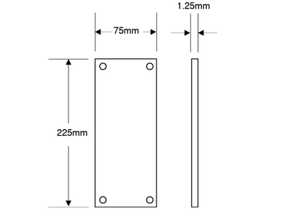 ASEC 75mm Wide Aluminium Finger Plate