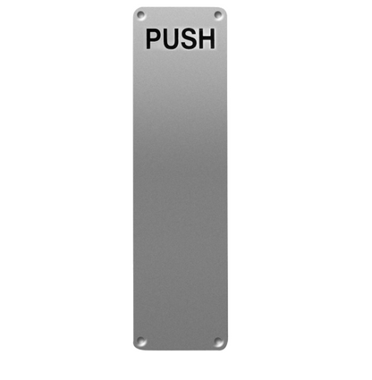 ASEC 75mm Wide Stainless Steel `Push` Finger Plate