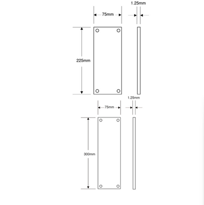 ASEC 75mm Wide Stainless Steel Finger Plate