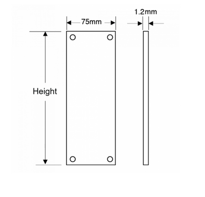 ASEC Finger Plate 75mm Width x 1.2mm Depth (PB) Polished Brass