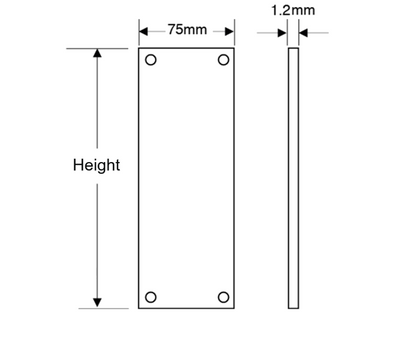 ASEC Finger Plate 75mm Width x 1.2mm Depth (SAA) Satin Anodised Aluminium