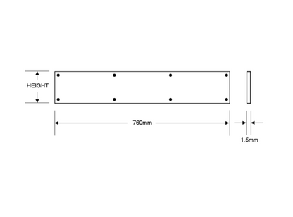 ASEC 760mm Wide Aluminium Kick Plate