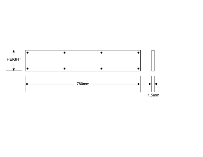 ASEC 760mm Wide Stainless Steel Kick Plate