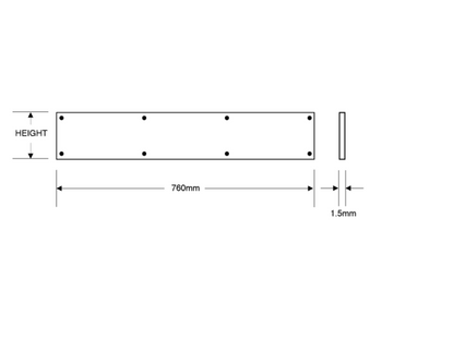 ASEC 760mm Wide Stainless Steel Kick Plate