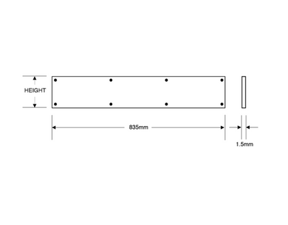 ASEC 835mm Wide Stainless Steel Kick Plate