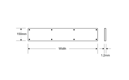 ASEC Kick Plate 150mm Height x 1.2mm Depth (SAA) Satin Anodised Aluminium