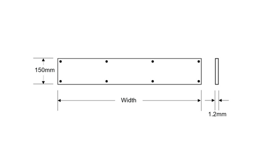 ASEC Kick Plate 150mm Height x 1.2mm Depth (SAA) Satin Anodised Aluminium