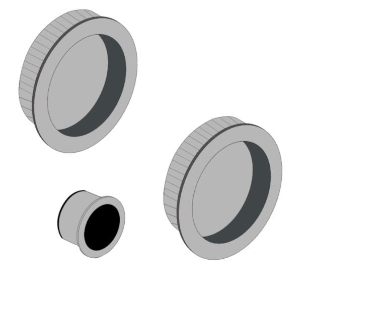 BONAITI SERRATURE Classic Sliding Door Handle Round B7D Blind Finger Pull Set