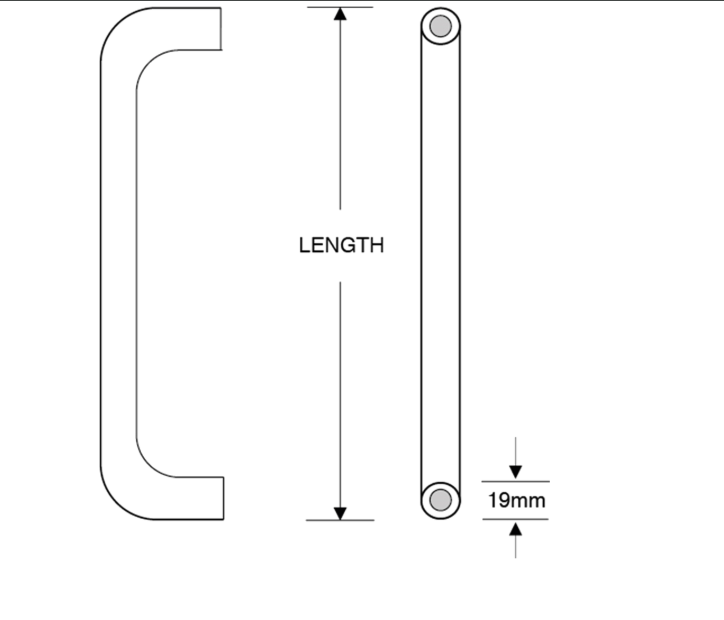 ASEC Bolt Fix Aluminium Pull Handle