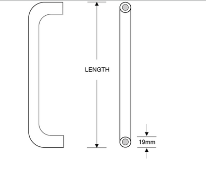 ASEC Bolt Fix Aluminium Pull Handle