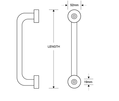 ASEC Bolt Fix Round Rose Stainless Steel Pull Handle