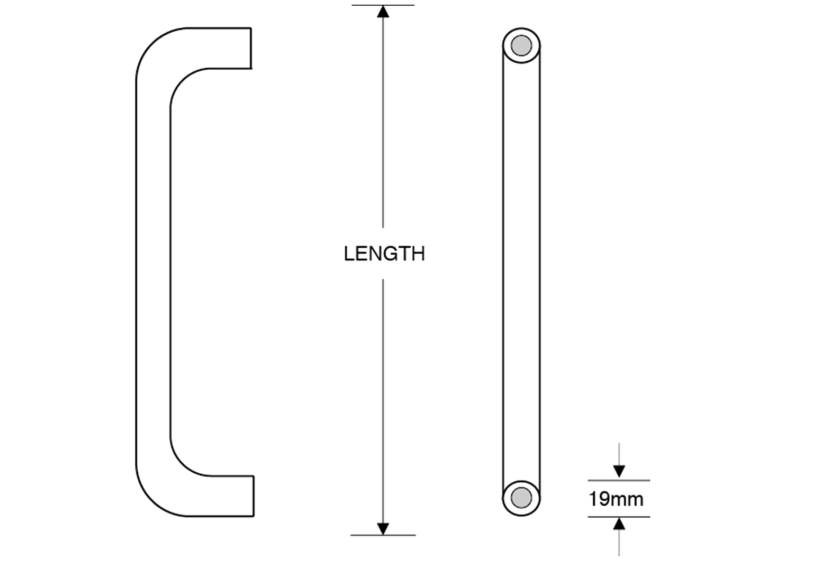 ASEC Bolt Fix Stainless Steel Pull Handle