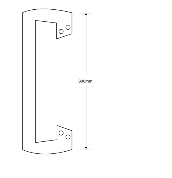 ASEC Front Fix Cranked Pull Handle