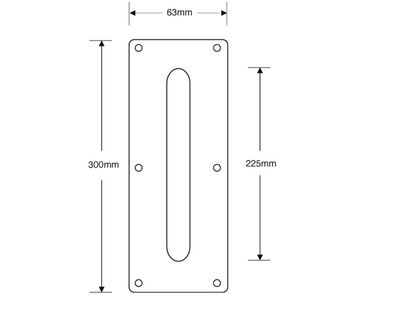 ASEC Plate Mounted 63mm Aluminium Pull Handle