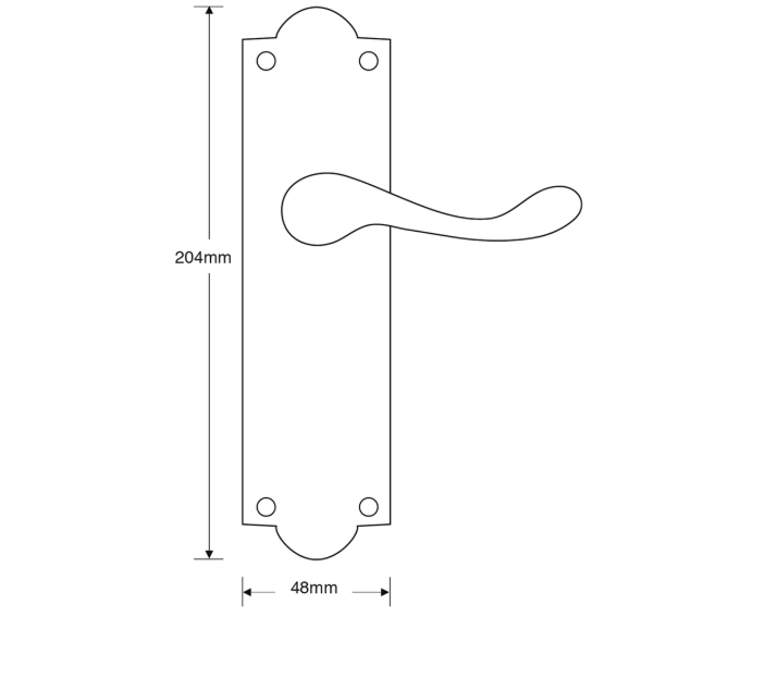ASEC Georgian Shaped Plate Mounted Lever Furniture