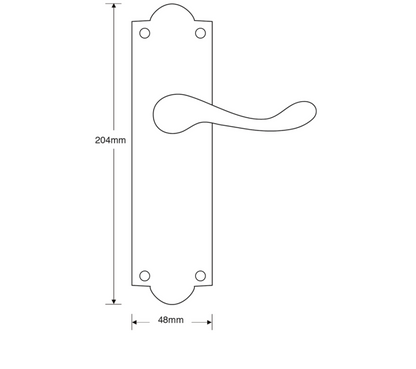 ASEC Georgian Shaped Plate Mounted Lever Furniture