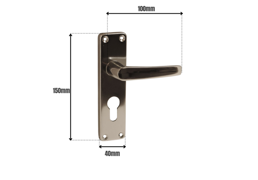 ASEC Stafford Plate Furniture Lever Euro Lock Handle