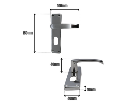 ASEC Stafford Plate Furniture Lever Oval Lock Handle