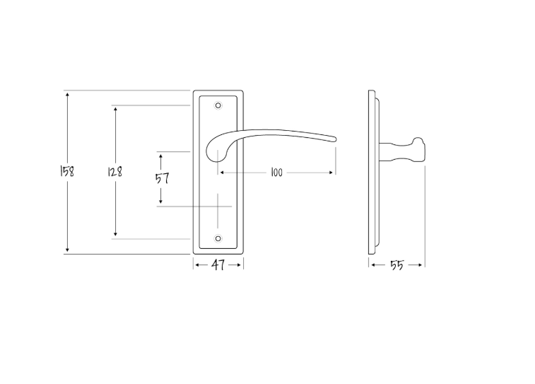 ASEC URBAN New York Lever on Plate Lock Door Furniture