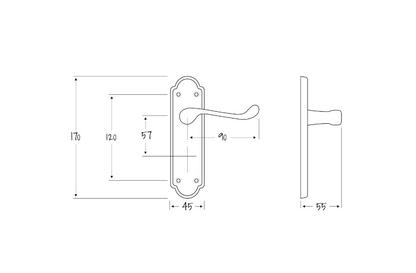 ASEC URBAN San Francisco Bathroom Lever on Plate Door Furniture