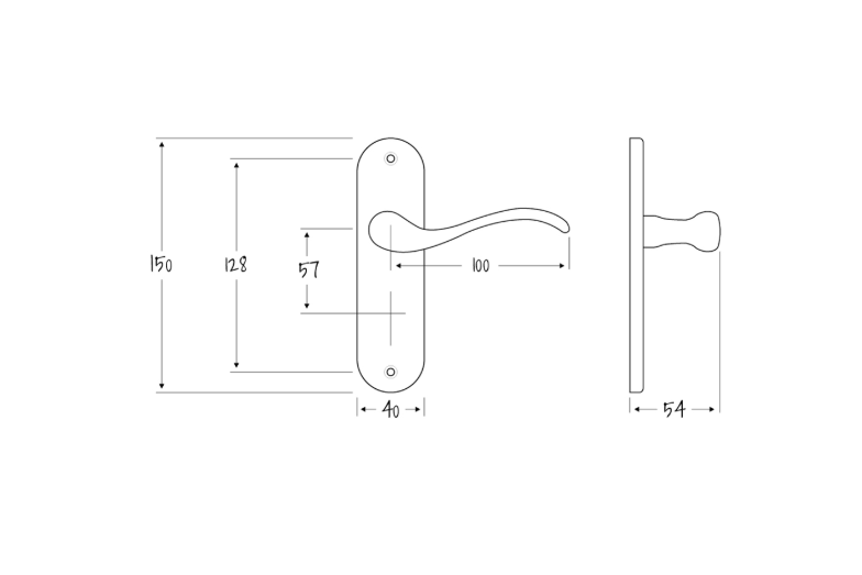 ASEC URBAN Washington Bathroom Lever on Plate Door Furniture