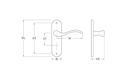 ASEC URBAN Washington Bathroom Lever on Plate Door Furniture