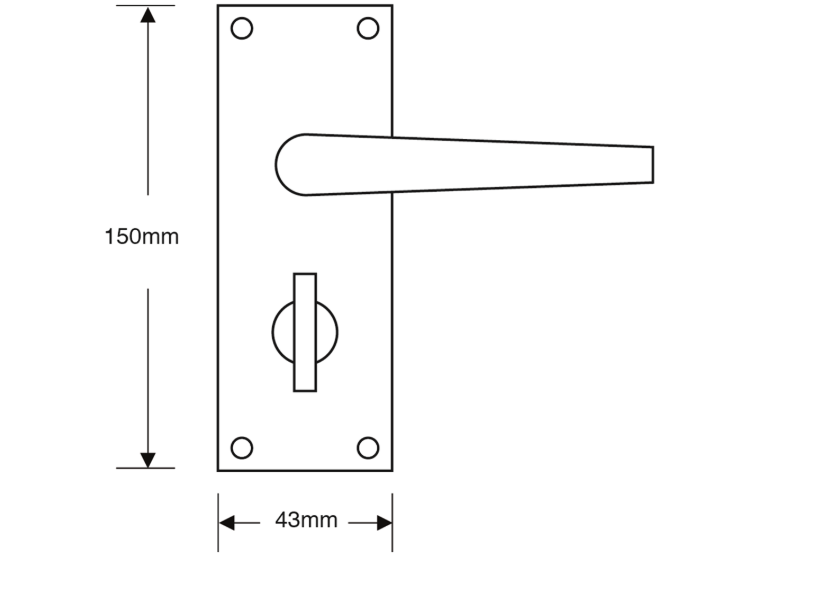 ASEC Victorian Plate Mounted Bathroom Lever Furniture