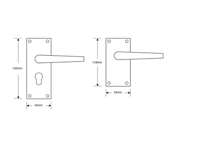 ASEC Victorian Plate Mounted Lever Furniture