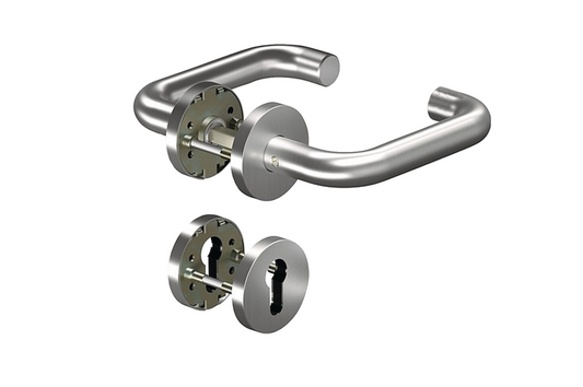 DORMAKABA Ogro Core Round Bar Return Lever Handle Set To Suit SVP Lock Stainless Steel